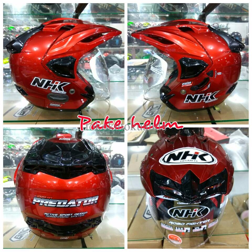 HELM NHK HALF FACE NHK CRYPTON NHK DOUBLE VISOR ROYAL RED