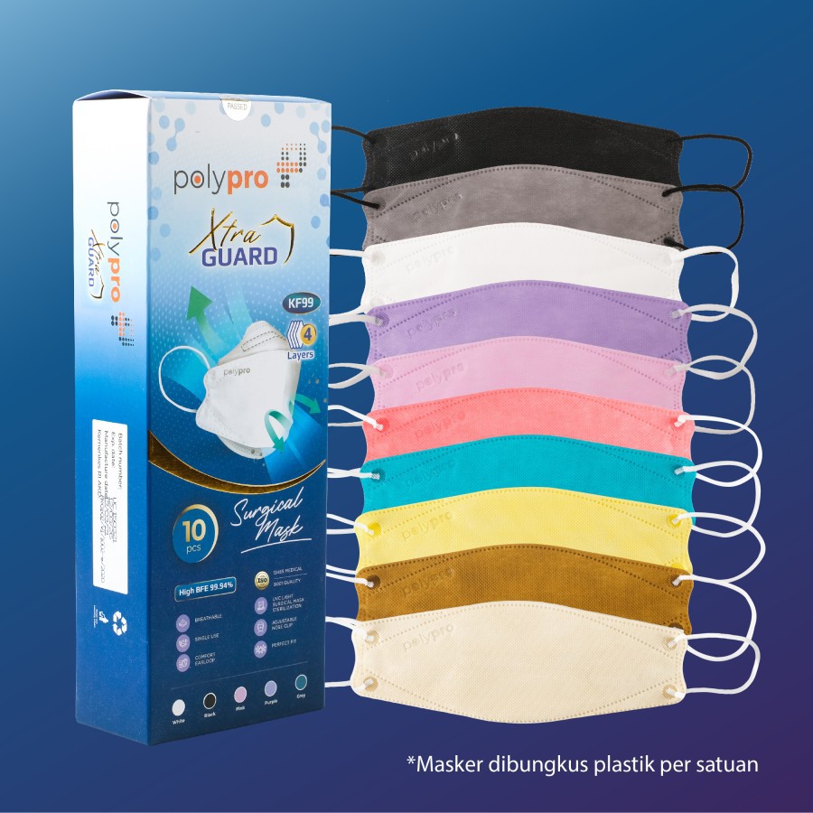 Masker Polypro Xtra Guard KF99 Surgical Mask 4 Lapis Original Polypro KF99 4Ply