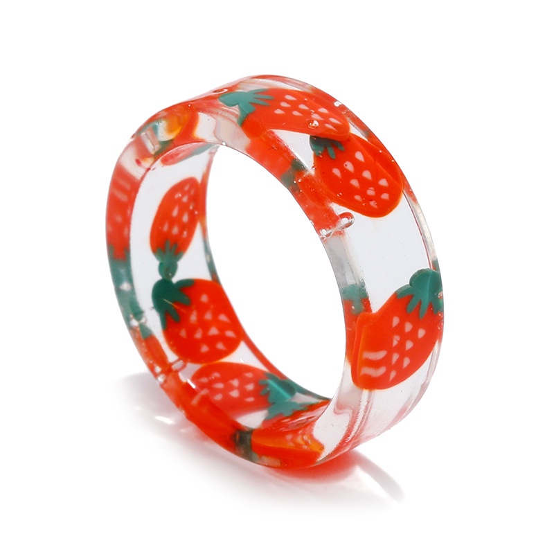 Ins Retro Candy Color Acrylic Resin Rings