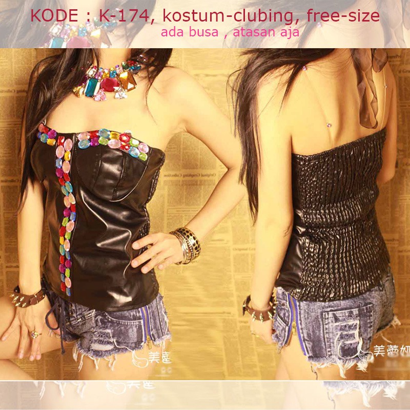 K174 - ATASAN DJ/BAJU DJ/KAOS KETAT/KEMBEN MINI/ATASAN KULIT