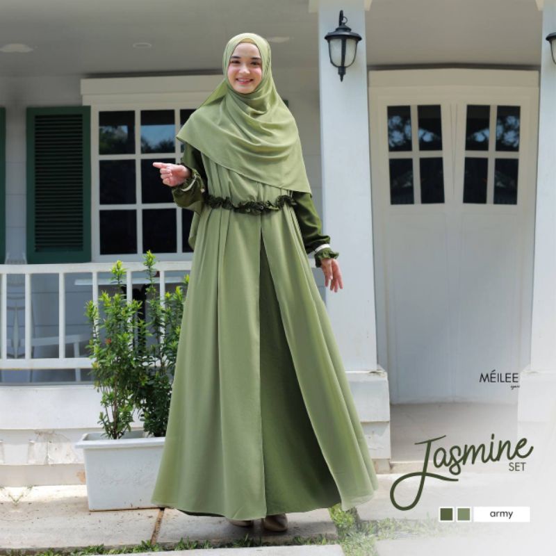 gamis jasmine meilee pashmina
