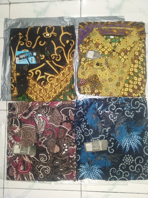 Trolistore Grosir Kemeja Batik Pria Lengan Panjang Motif Bintang Ulir Cowok Seragam Batik Pekalongan