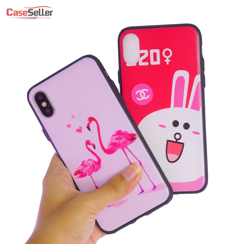 CaseSeller - SoftCase Motif Karakter Plus Anti gores kaca Case Iphone 6 XS Max XS