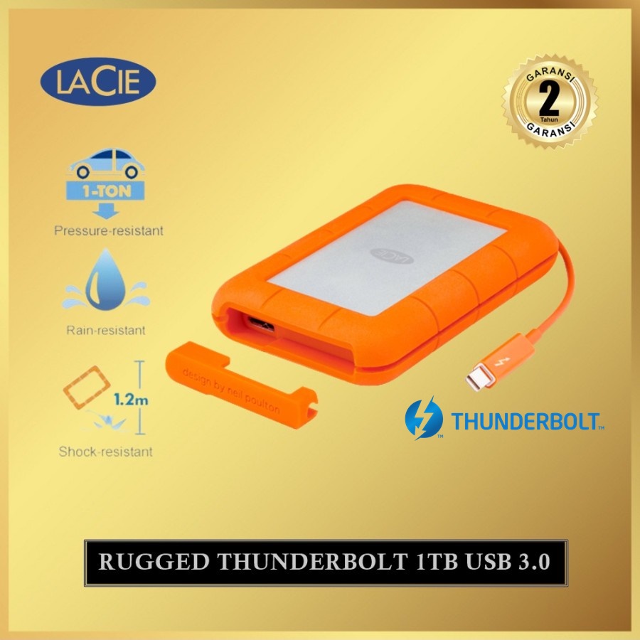 lacie Rugged Thunderbolt 1TB USB 3.0 Harddisk External