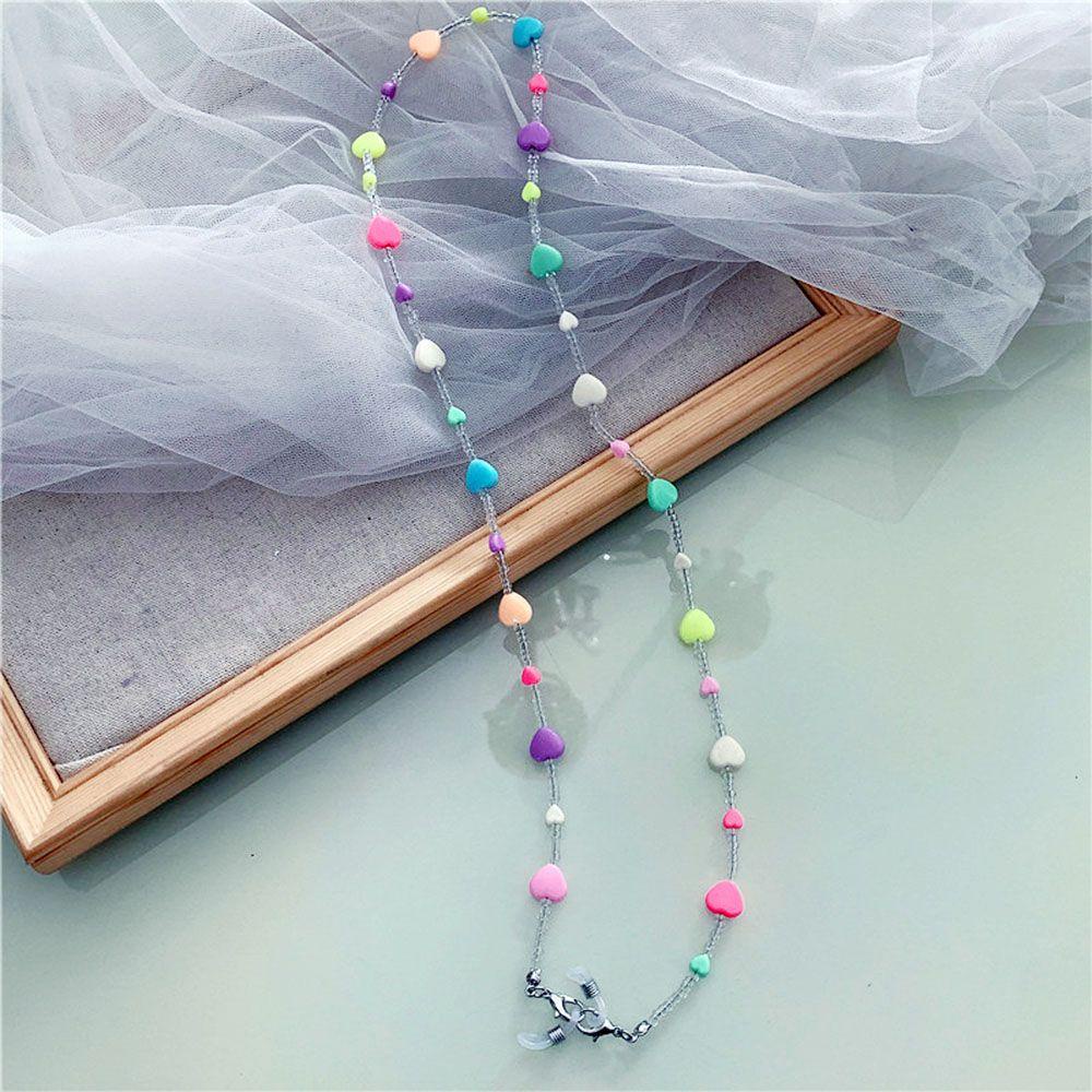 Lily Beaded Glasses Chains Colored Anti Slip Heart Butterfly Beaded Tali Kacamata