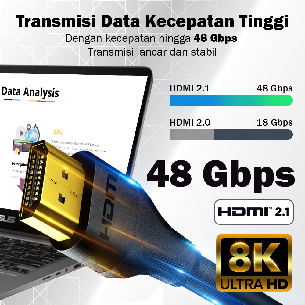 Kabel HDMI 2.1 High Speed UHD 8K HDR HDMI Cable 3M PX HDMI-3X