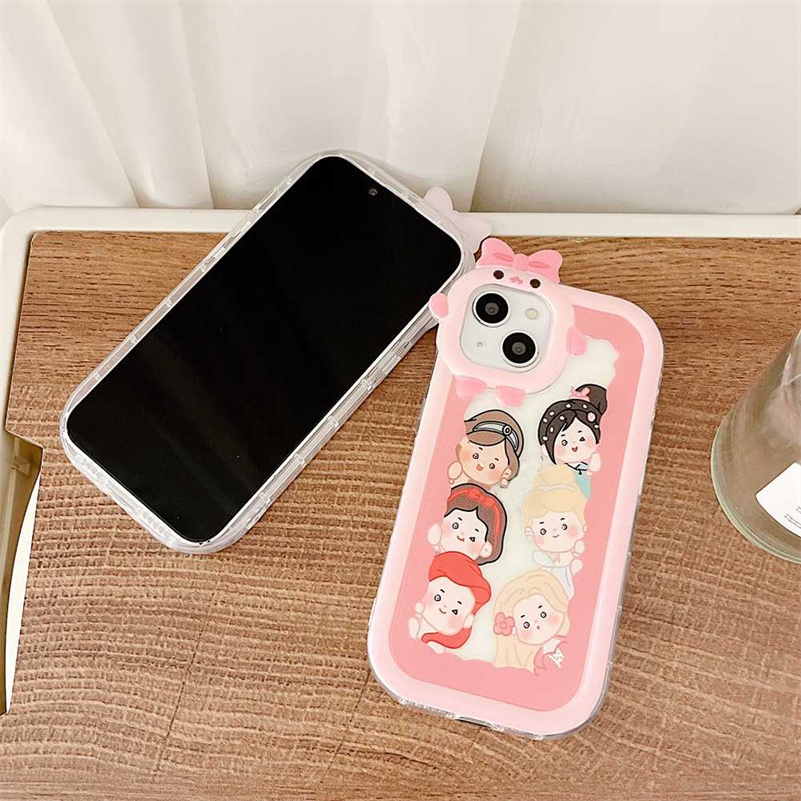 Soft Case Silikon Transparan Motif Kartun Untuk Compatible for iPhone 14 13 12 11 Pro Max X Xr Xs Max iPhone 7 8 6 6s Plus SE 2020 Cartoon Phone Case Camera Frame Protection Shockproof Silicone Soft Case Clear Case Protective Cover