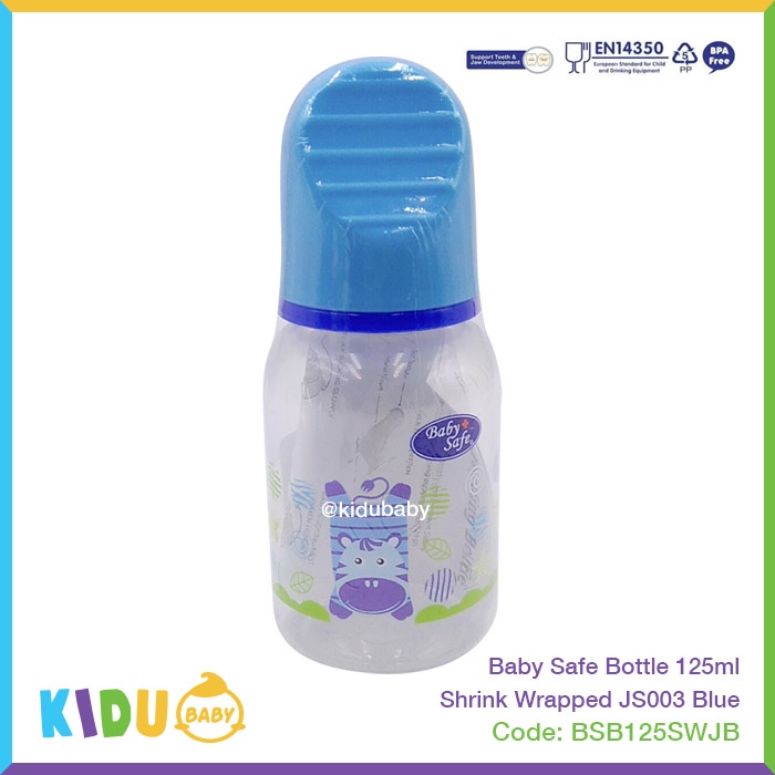 Baby Safe Botol Susu Bayi Botol Susu Anak Bottle 125ml Shrink Wrapped JS003 Kidu Baby