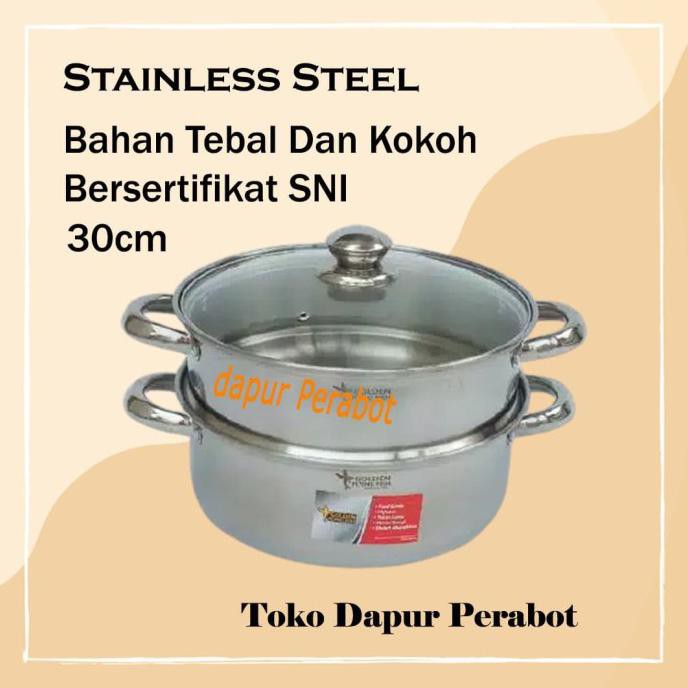 PANCI KUKUSAN DANDANG STEAMER KUKUS STAINLESS SERBAGUNA - 2 susun