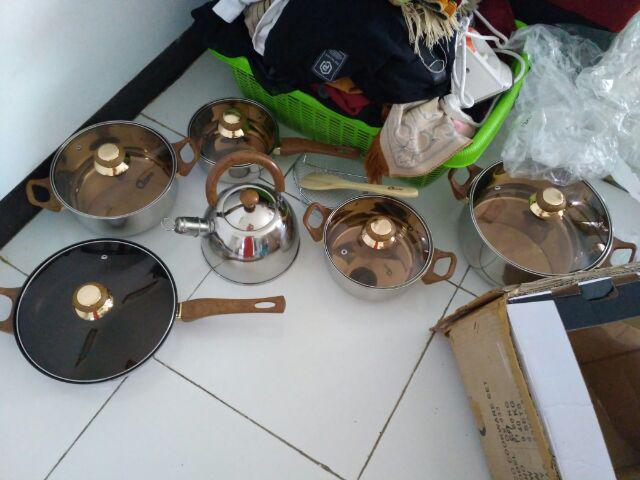 Oxone Ox-933 Panci Set Murah Ox 933 Peralatan Masak Wajan Dapur Stainless Bagus Keren Penggorengan
