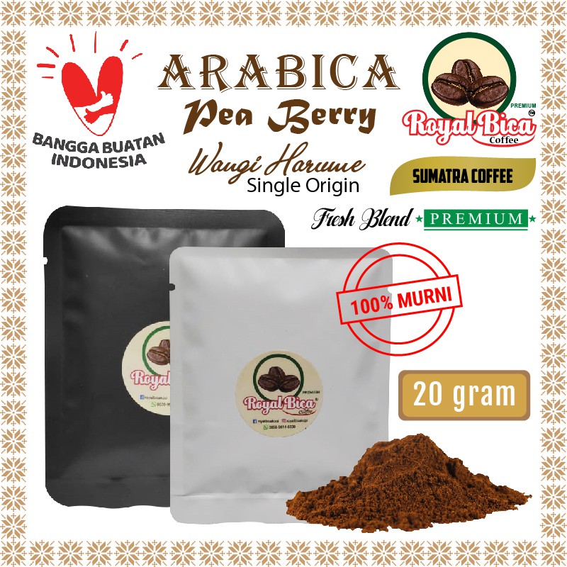 

Kopi Arabika Pea Berry Aceh 20 Gram ( Bubuk Kopi Premium )