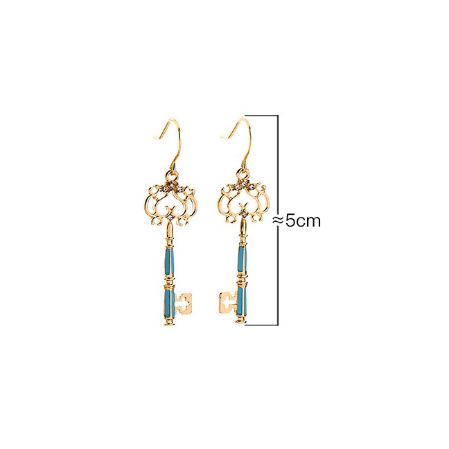 LRC Anting Gantung Fashion Gold Oil Drop Diamond Earrings F67643