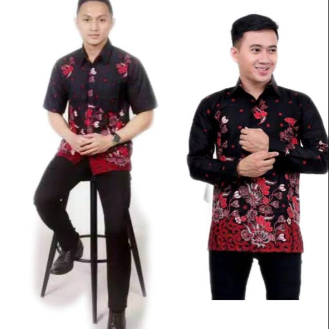 KEMEJA BATIK SAKURA M L XL XXL 3L 4L