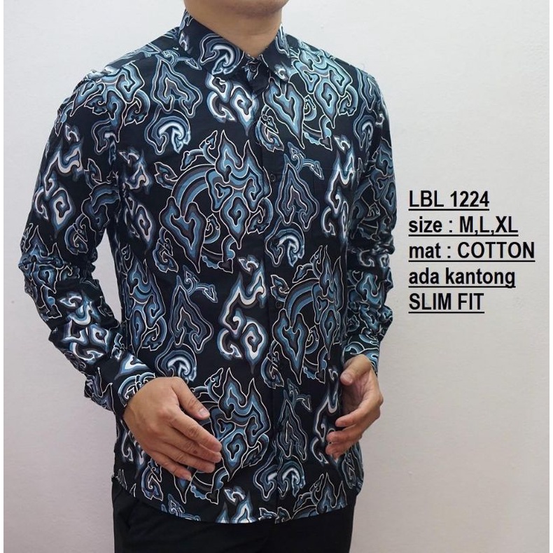 KEMEJA PRIA BATIK SLIM FIT MODERN LENGAN PANJANG LBL1224