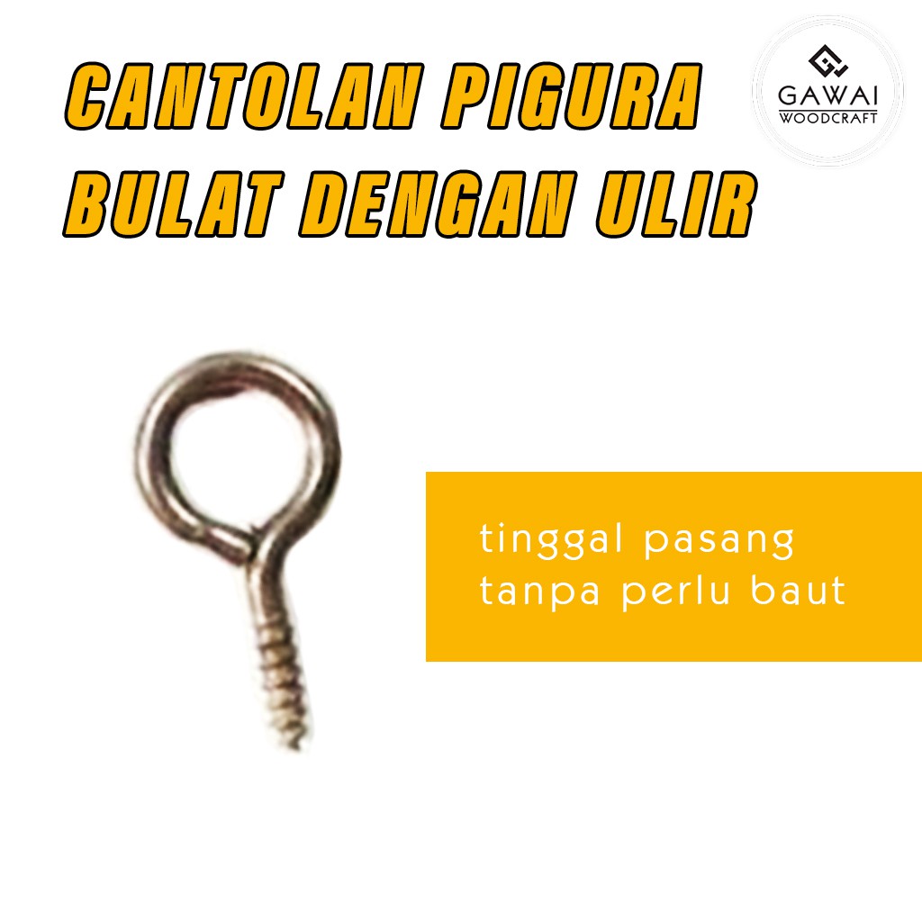 Gantungan Pigura Bulat dengan Skrup Ulir 2,2cm