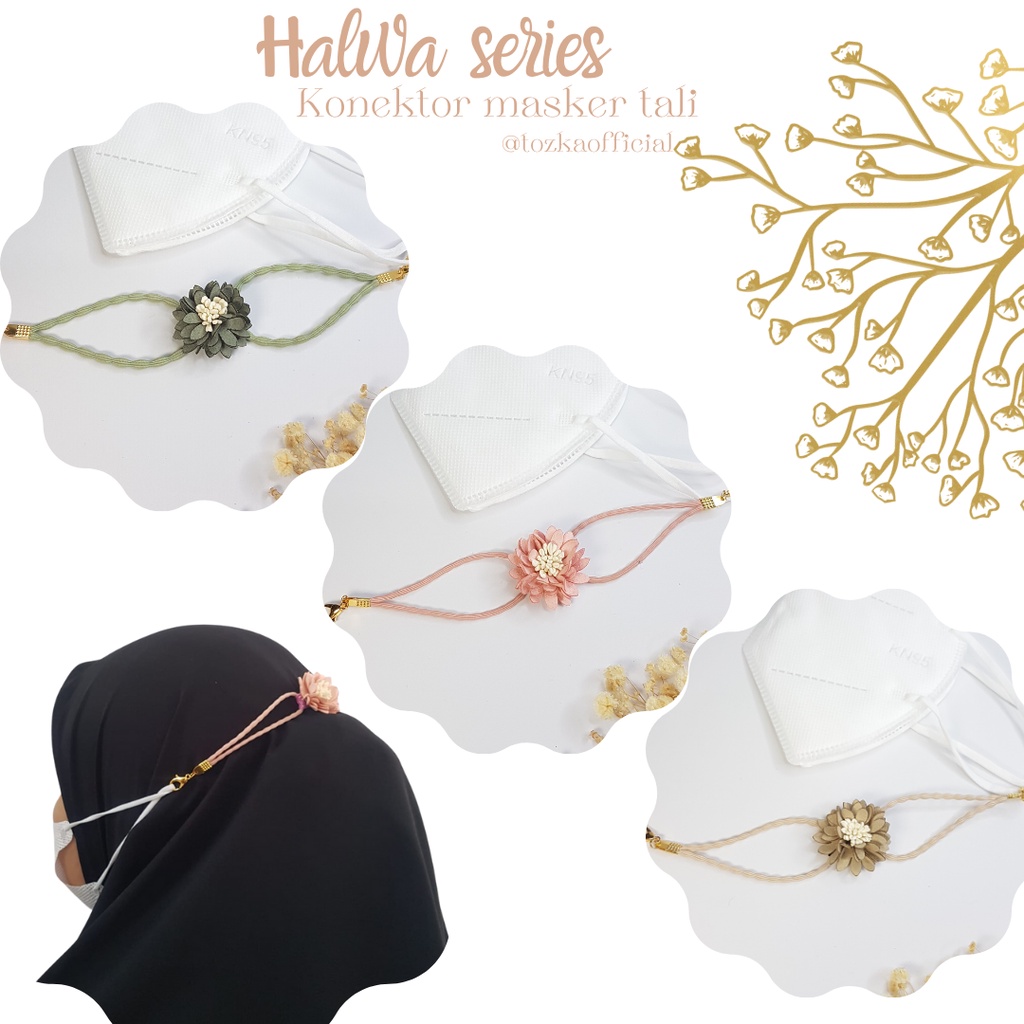 Halwa series I Konektor tali curly I Strap mask dewasa anak