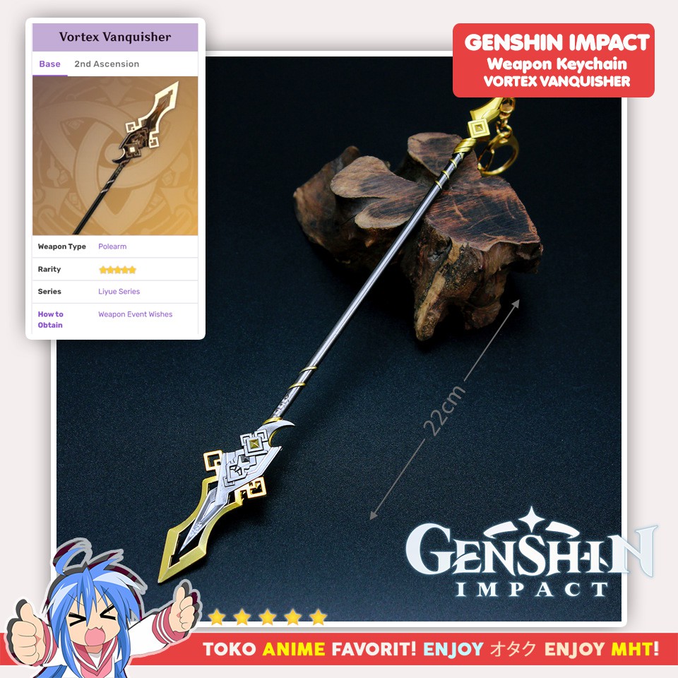 Gantungan Kunci Senjata Genshin Impact Vortex Vanquisher Tombak Zhongli