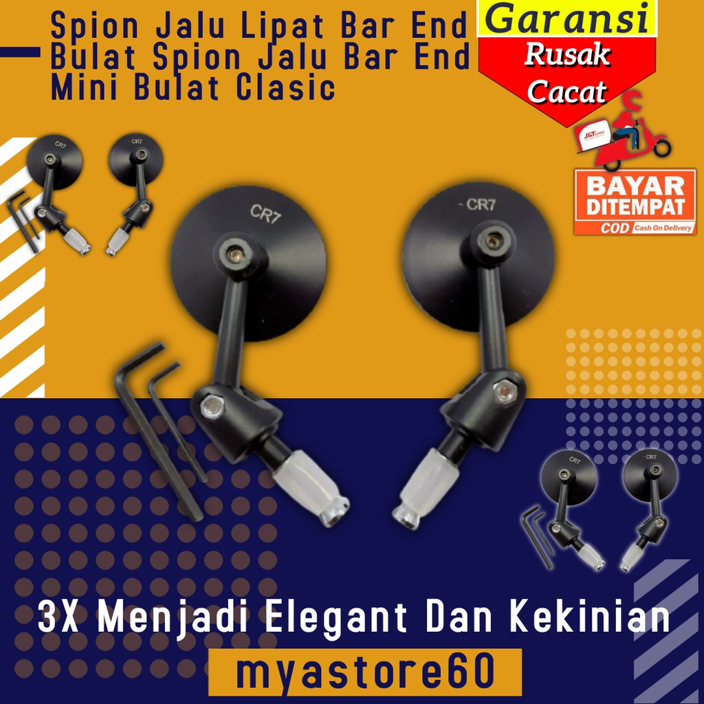 Spion Jalu Lipat Bar End Bulat Sepion Jalu Bar End Mini Bulat Clasic