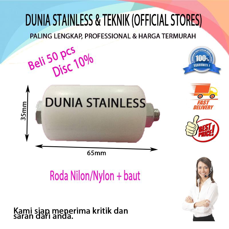 Roda nilon 35 pintu pagar tangga stainless steel besi akssories alat