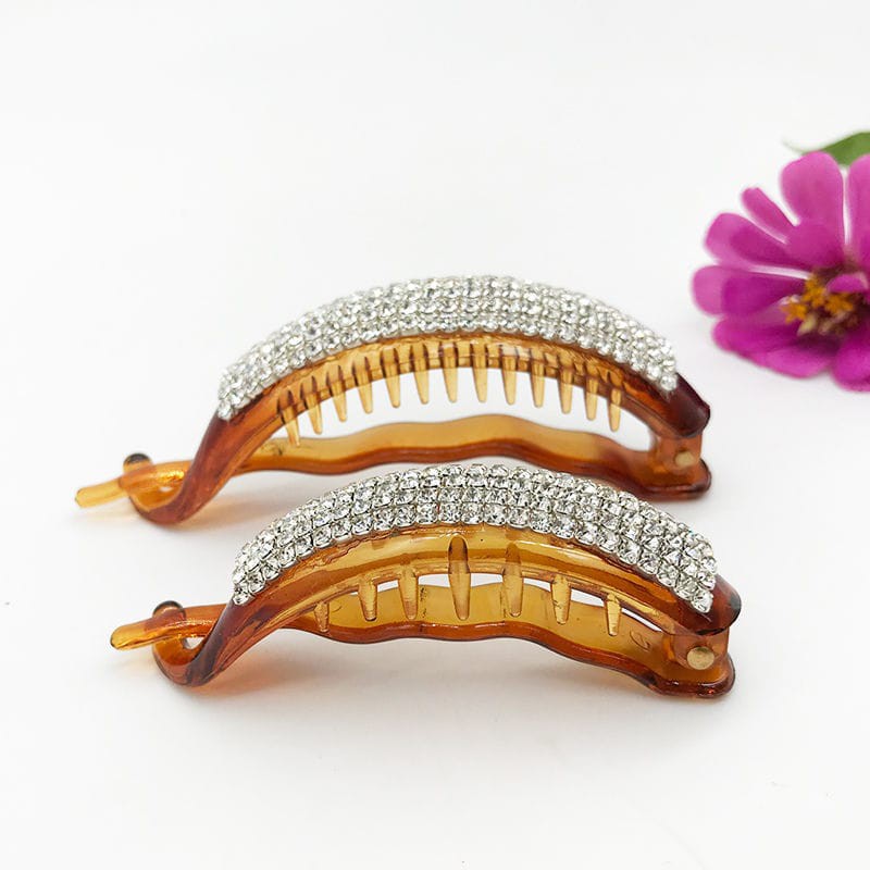 Jepit rambut korea full permata zirkon import 10cm mode baru