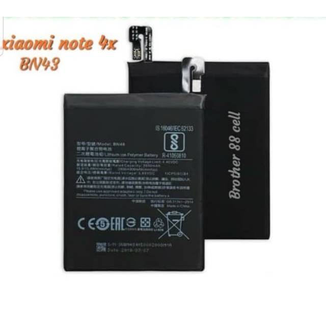 BATERAI BATTERY BATRE ORIGINAL 100% XIAOMI REDMI NOTE 4X BN43