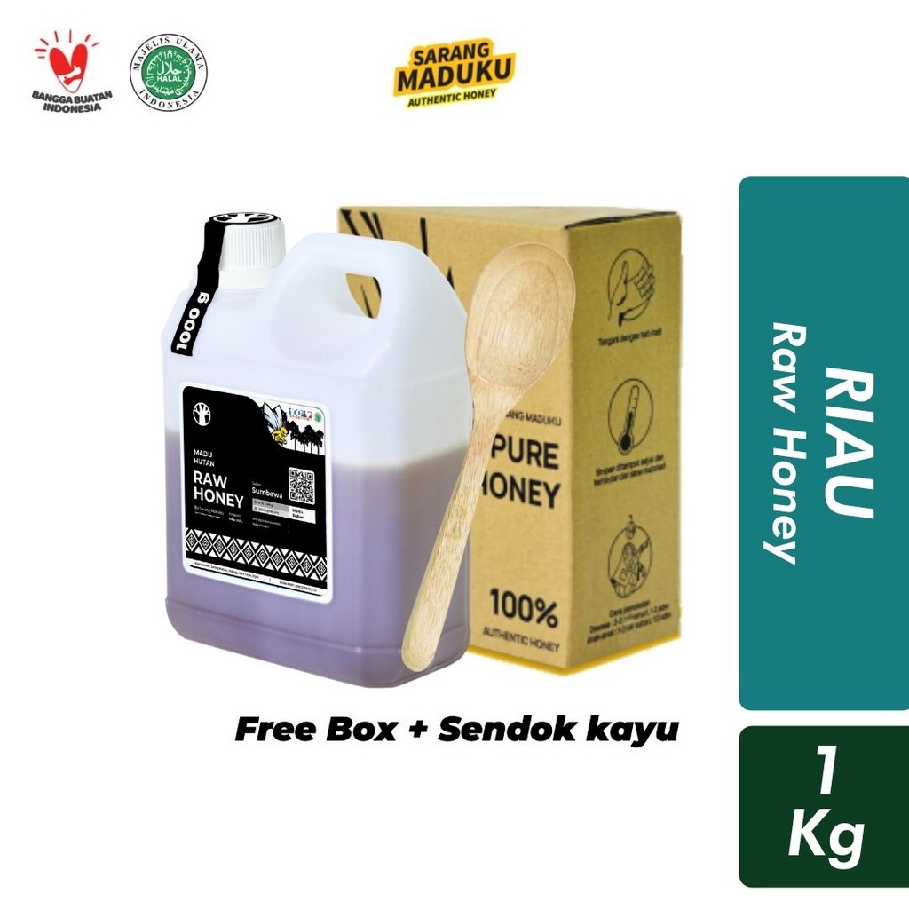 

Madu Riau Madu Murni Madu Asli Madu Hutan Raw Honey [1Kg] Sarang Maduku