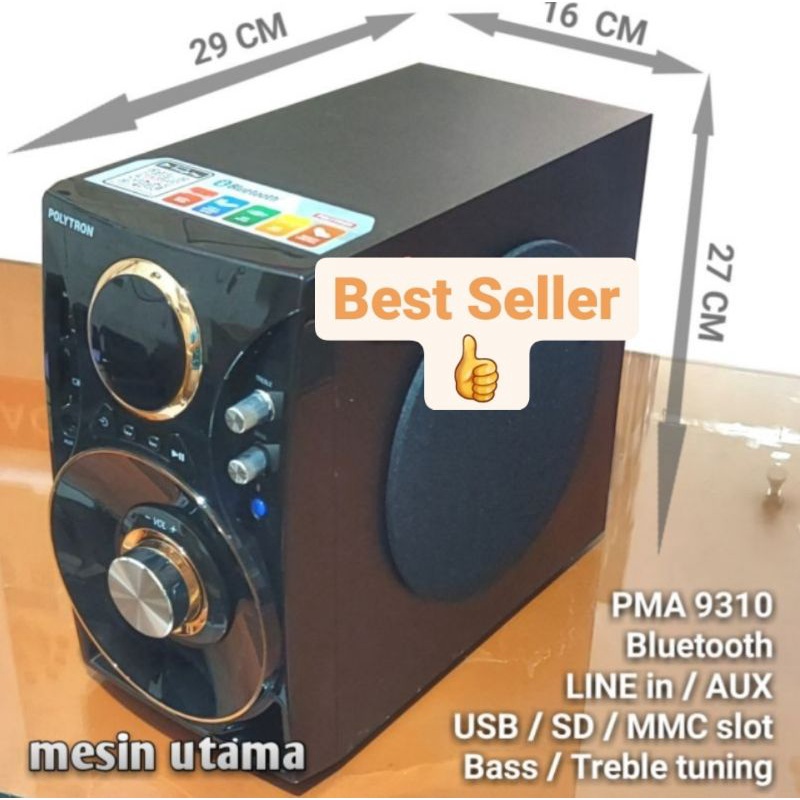 POLYTRON  Multimedia Audio Speaker PMA 9310/BG Bluetooth EXTRA BASS  Garansi RESMI Original