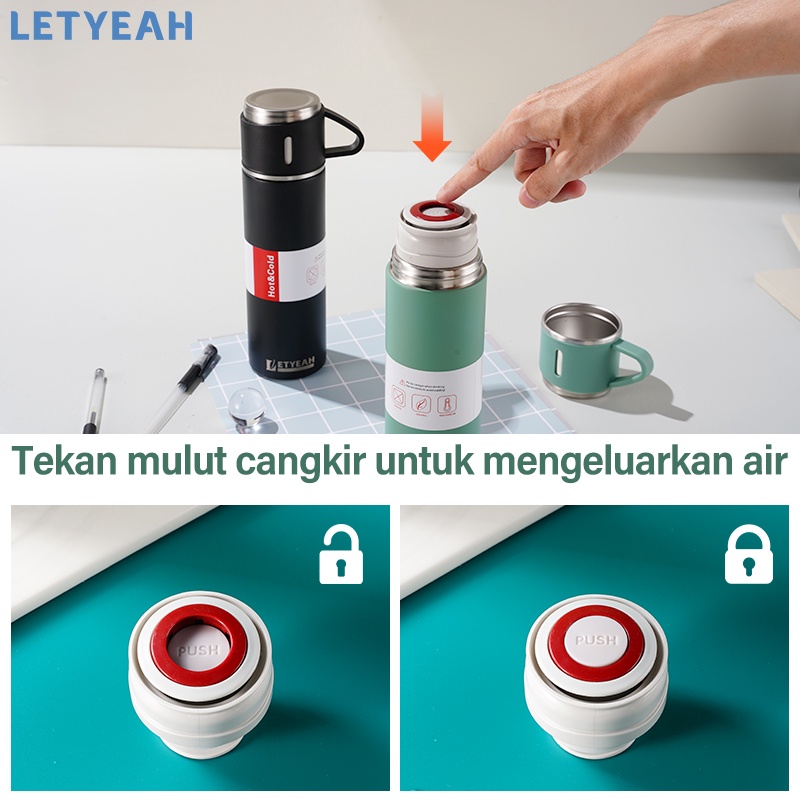 letyeah 500ml Termos air panas /dingin portable / botol minum vacuum flask stainless