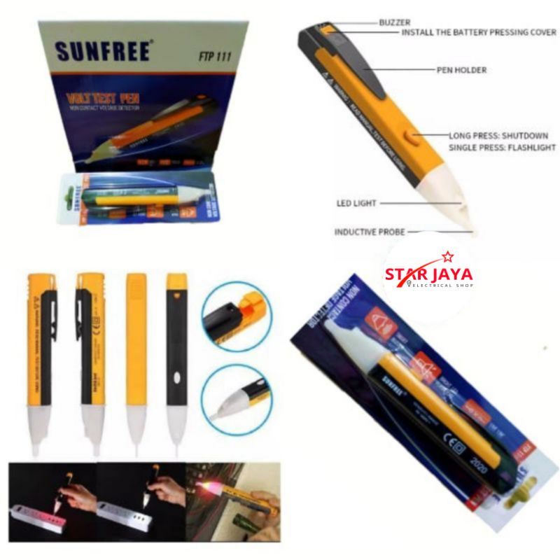Test Pen Bunyi/Volt Tespen Sunfree FTP 111 (Belum Termasuk Baterai)
