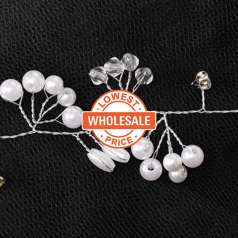 Headband Mutiara Kristal Berlian Imitasi Handmade Untuk Pengantin Pernikahan