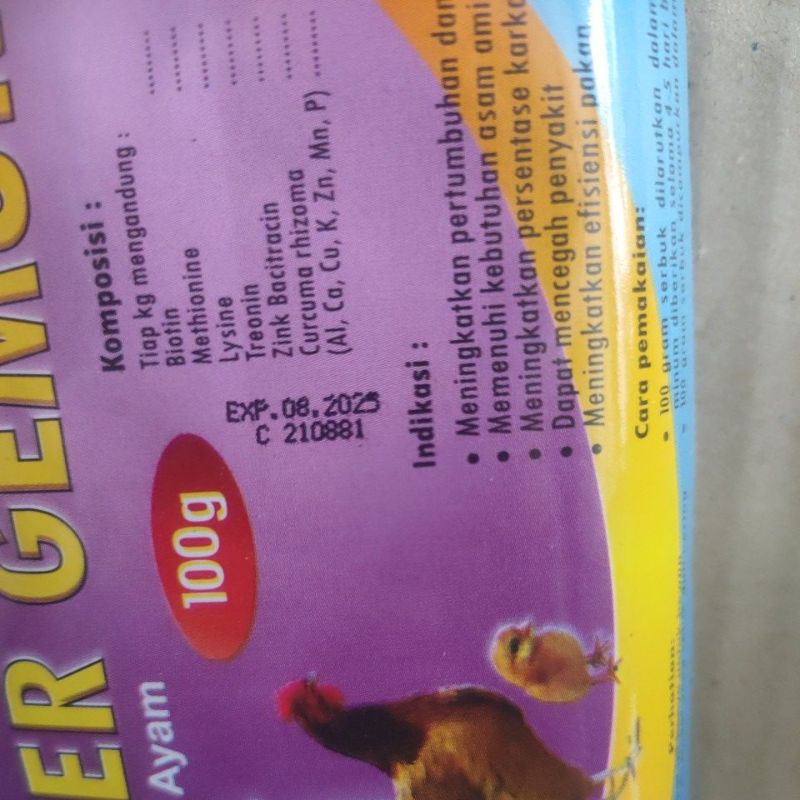 super gemuk 100 gram penambah bobot ayam-raid all