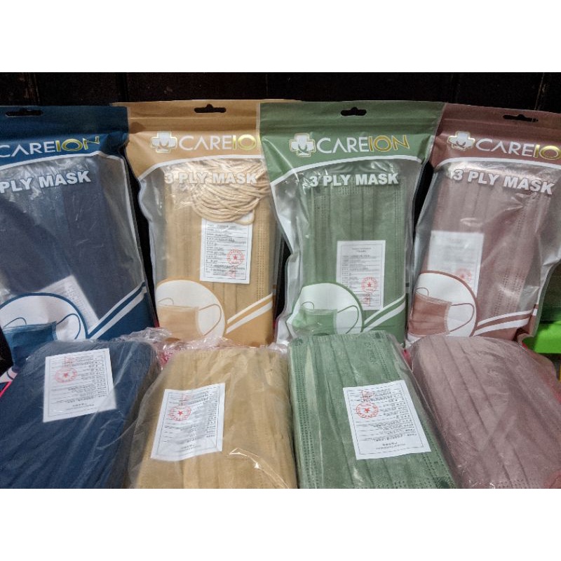 MASKER EARLOOP / HEADLOOP/ CANTOL / HIJAB CAREION MOUSON EMBOSS 3PLY IJIN KEMENKES