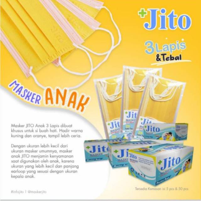 Masker jito untuk anak 1 bks isi 5 pcs