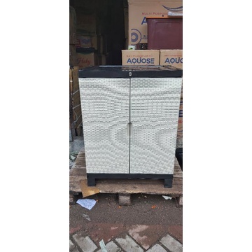 Lemari PLastik Aquose Diva Jumbo Susun 2 Full Kunci Tanpa Cermin
