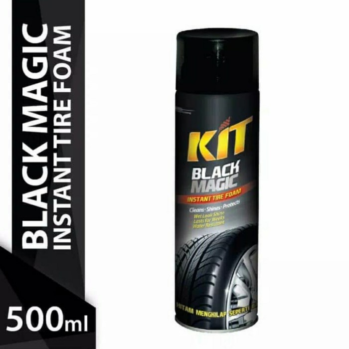 KIT BLACK MAGIC 500ml Semir Ban Spray Tire Foam Pengkilap Penghitam Ban Mobil Motor