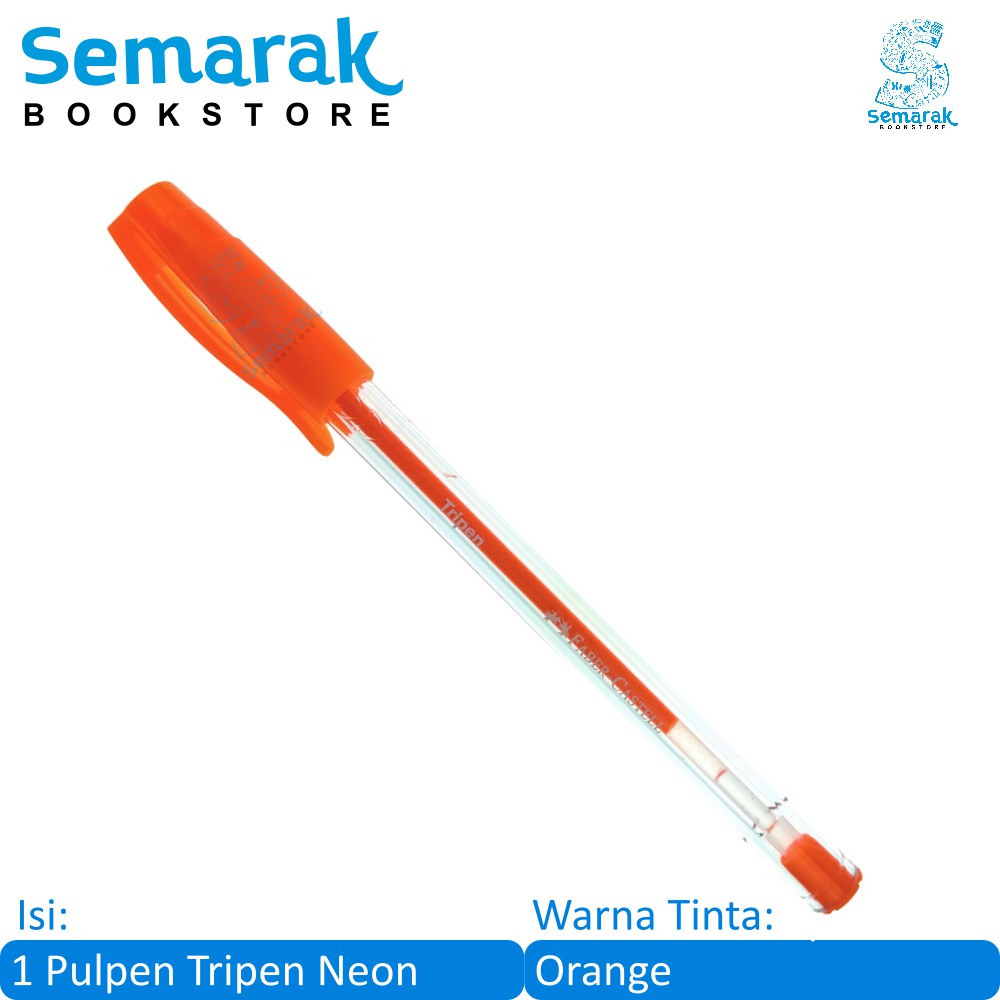 

Transcluent Smooth Writing Pulpen Warna Neon Faber Castell Tripen Neon - Orange [1 Pulpen]