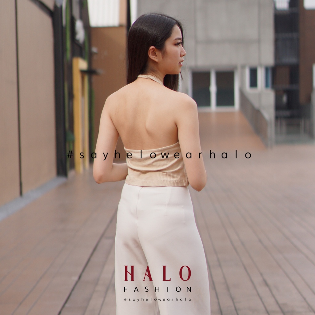 [HaloFashion] Sejin Sexy Crop Top Tank Top Halter Top Basic Top Korean Fashion