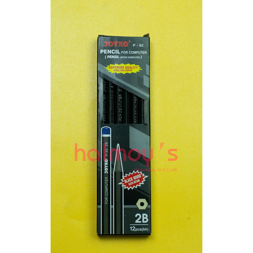 

PENSIL KAYU 2B JOYKO P - 92 BLACKWOOD / KAYU HITAM ( 1 BOX = 12 PCS )