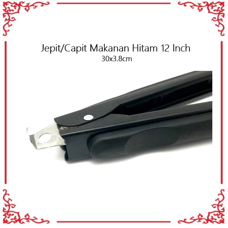 Jepit/Capit Makanan Hitam 9 Inch