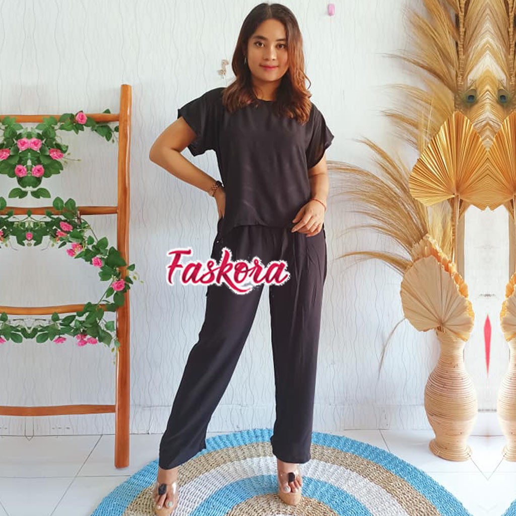 Setelan Polos Wanita Jumbo / Set Polos Rayon Jumbo / One Set Polos Rayon Jumbo