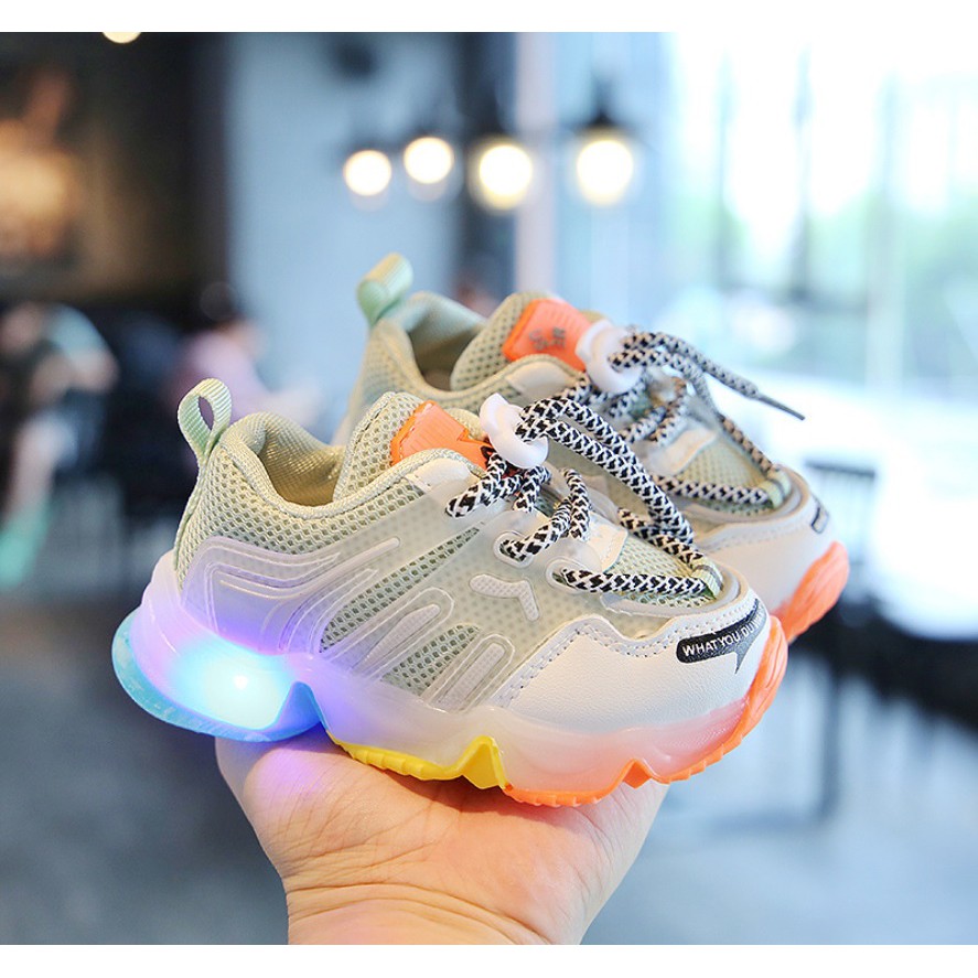 085-Sepatu kets anak laki-laki dan perempuan import LED