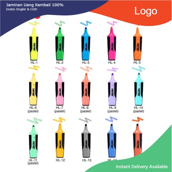 

JOYKO HIGHLIGHTER PASTEL COLORS ORIGINAL PENANDA JOYKO HL 1 11 16 WARNA PASTEL HIGH LIGHTER