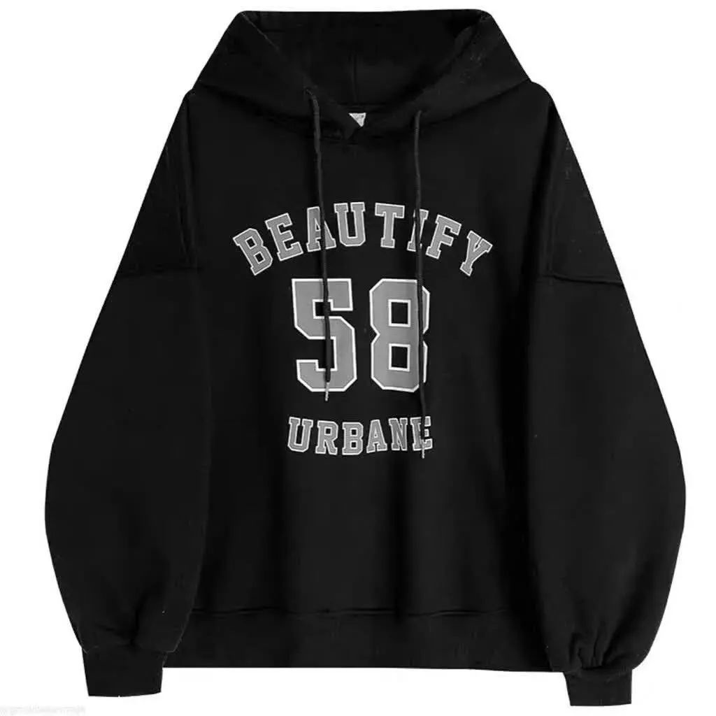 Sweater Hoodie Beautify Oversize - Atasan Wanita dan Pria - Bahan Fleece - XXL