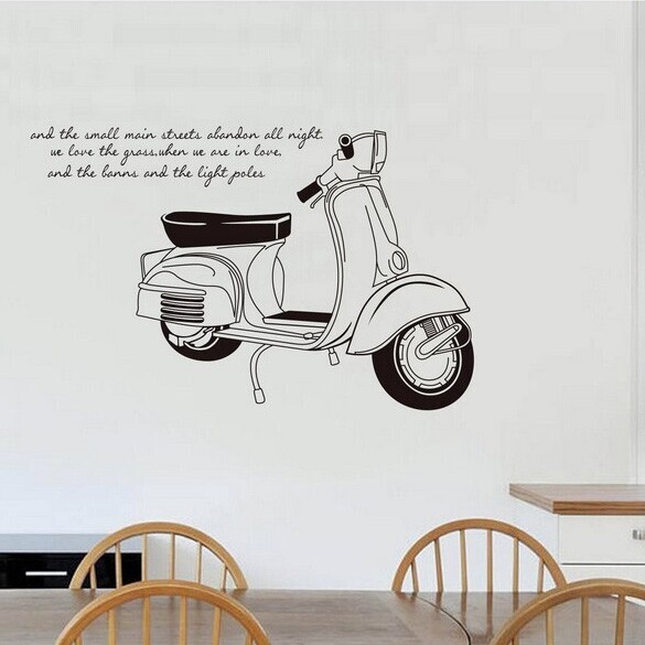 Evaluvgreen Wall Sticker Siluet Motor Vespa Stiker Dinding Wallpaper Dekorasi Wall Sticker Xl Jm7161 Shopee Indonesia