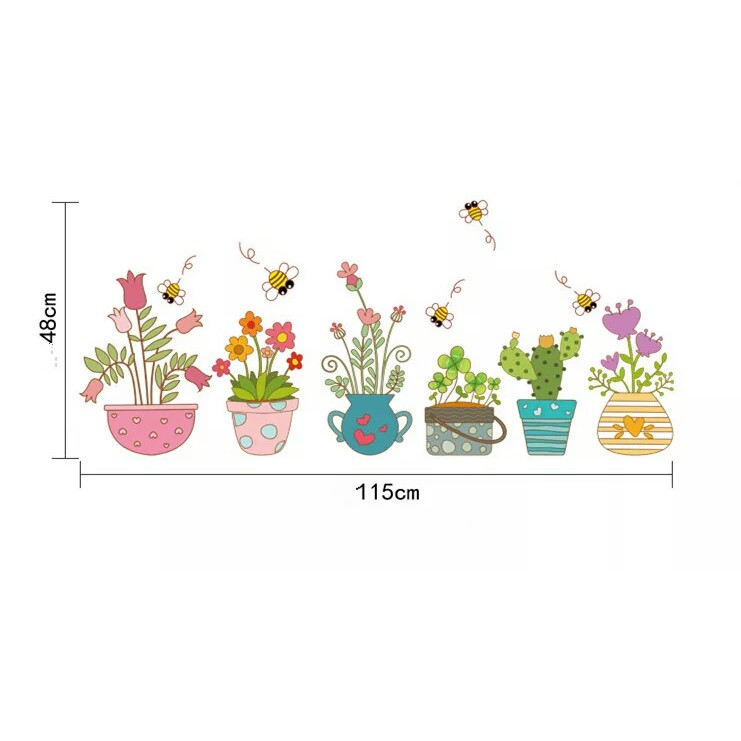 RELIZA WALL STICKER POT TULIP TANAMAN DAPUR KITCHEN STIKER DINDING SK7065