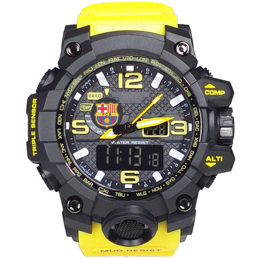 (Istimewa Bossque) Jam BARCELONA Double Time Tali Kuning (Exclusive)