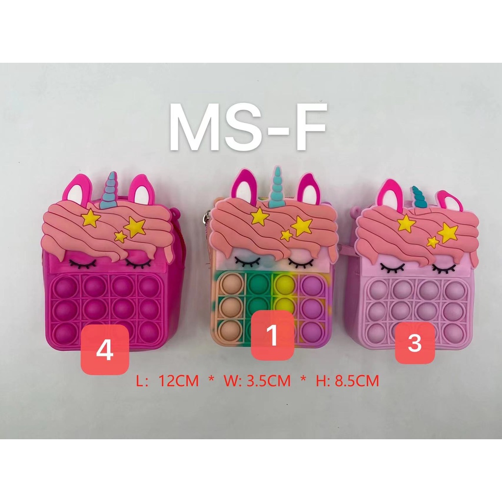 GROSIR TAS ANAK POPIT JELLY / TAS POP IT ANAK SELEMPANG UNICORN / TAS POP IT ANAK TERMURAH