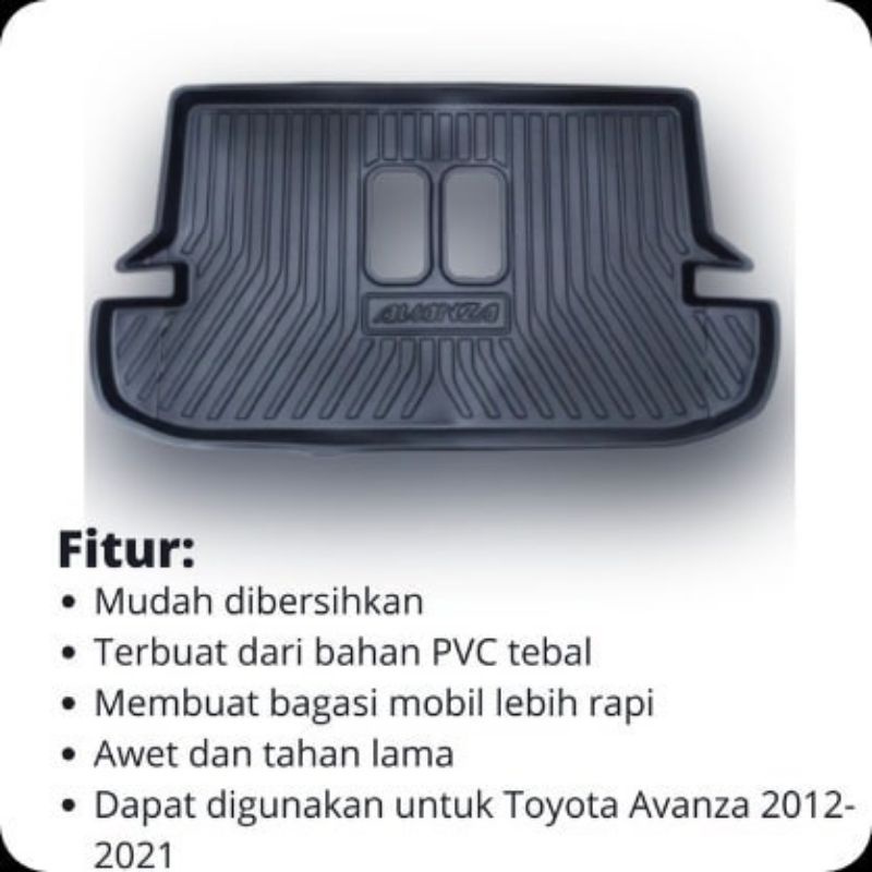 tray mat bagasi belakang mobil toyota all new avanza / xenia 2012 sampai 2021 karet lentur 2013 2014 2015 2016 2017 2018 2019 2020