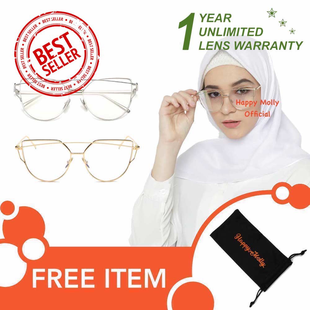 Kacamata Anti Radiasi - Fashion Eye Cat Wanita Hijab Korea - NY ( Group )FREE Sarung