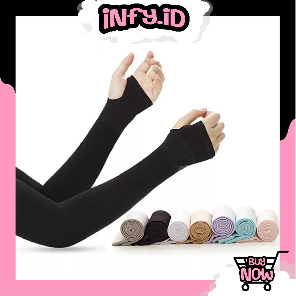 INFY - Manset tangan / handsock / sarung lengan muslimah lubang jempol panjang polos murah R252 R806